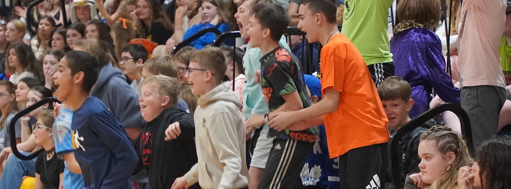 Students cheering in the stands