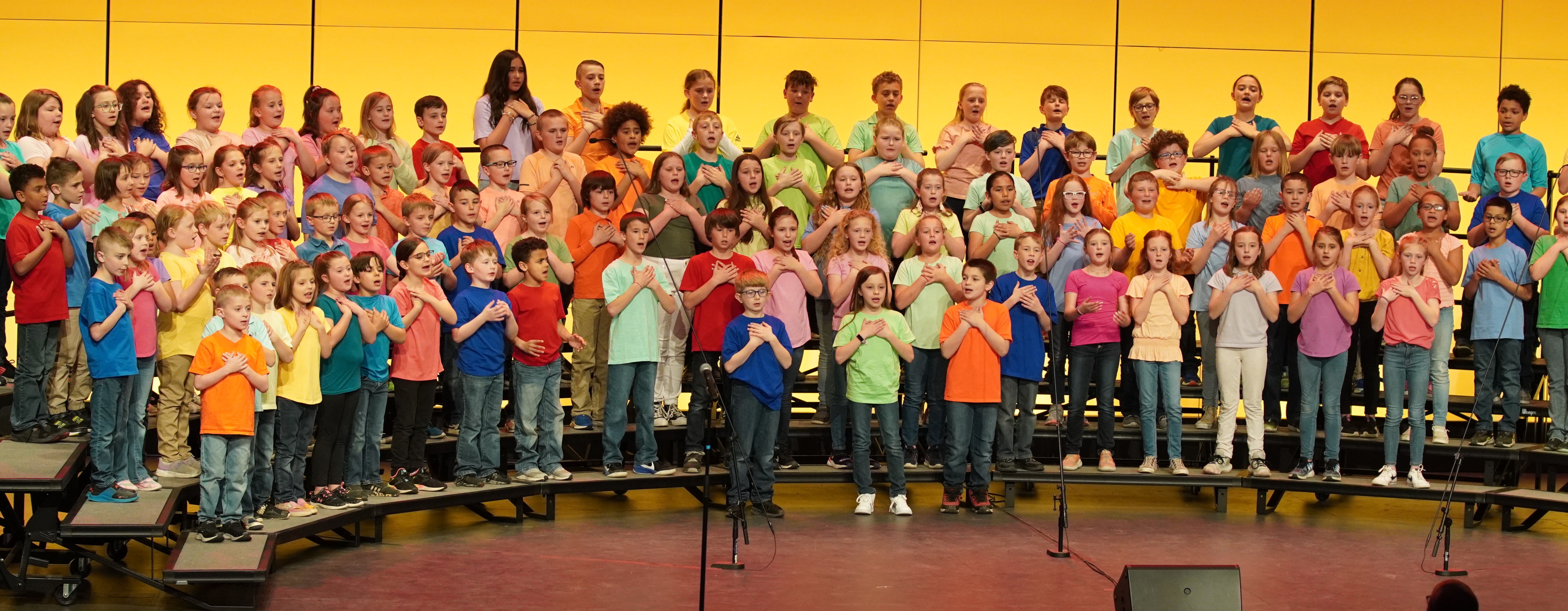 Students singing in musical