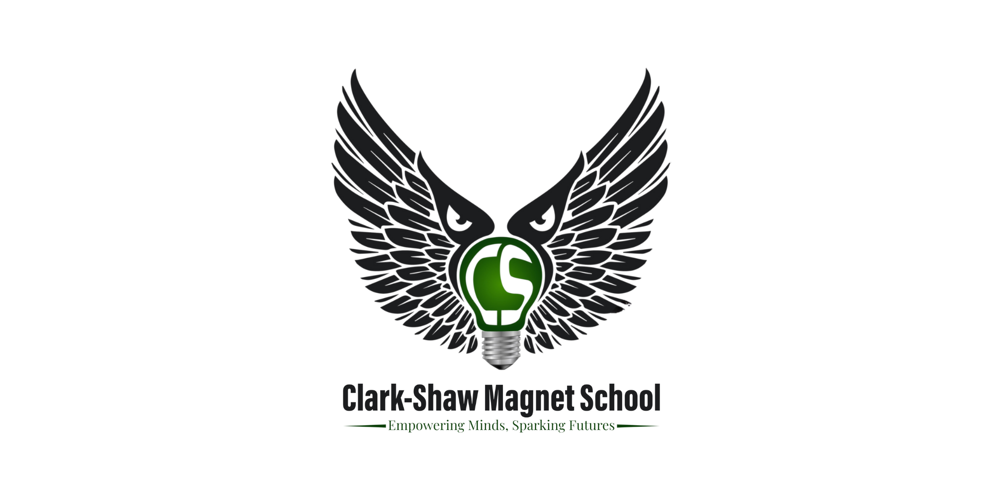 Clark-Shaw's logo- empowering minds, sparking futures 