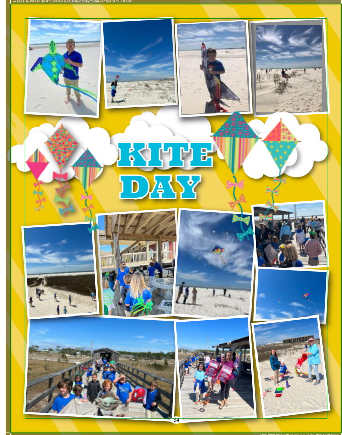 Students flying kites