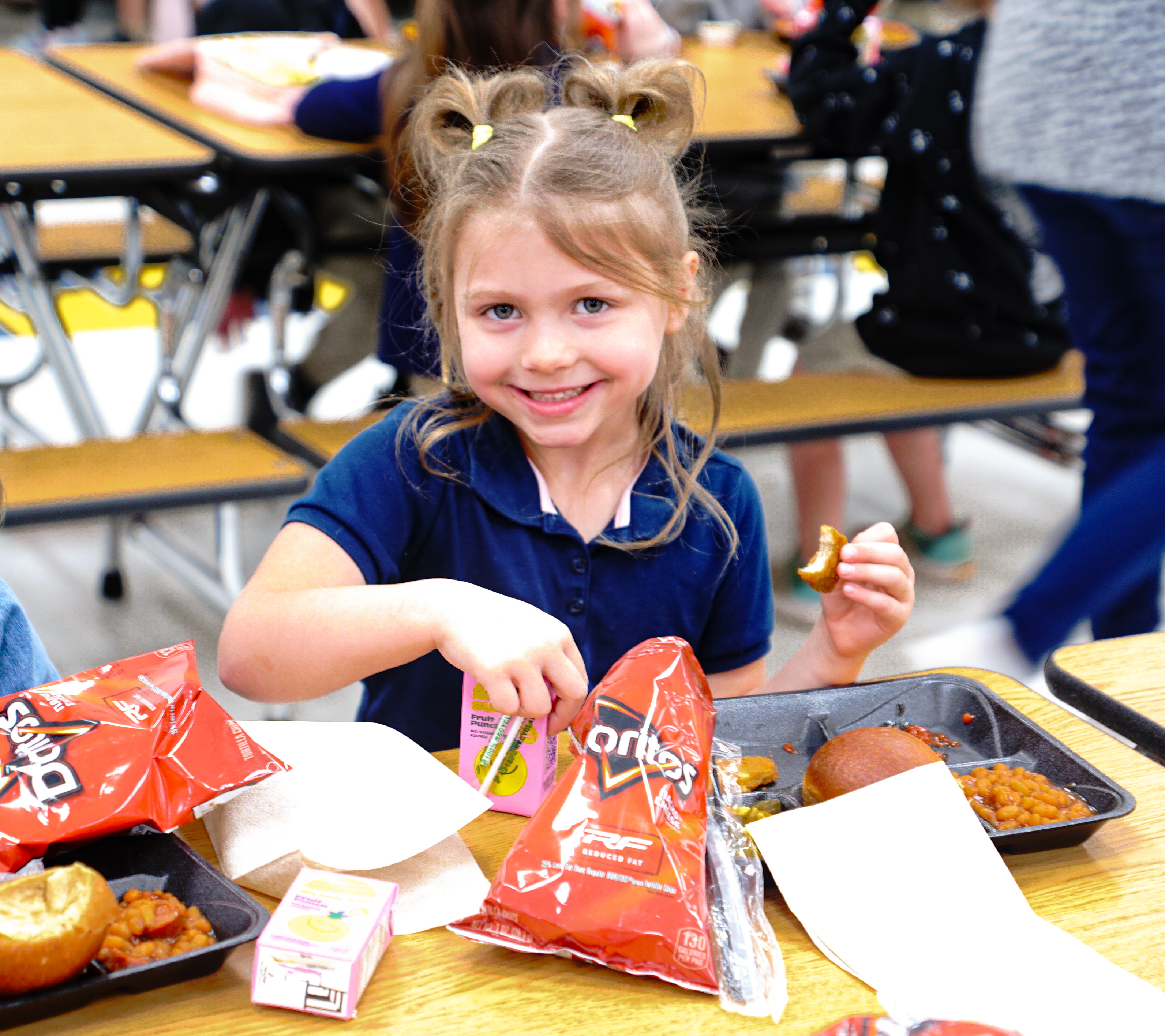 Enjoying a delicious lunch!