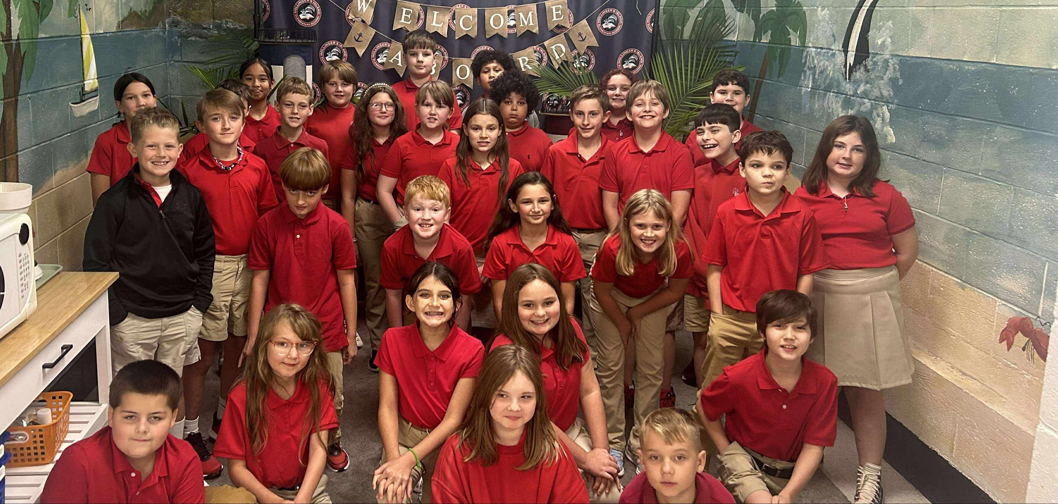 5th grade students on the first day of school