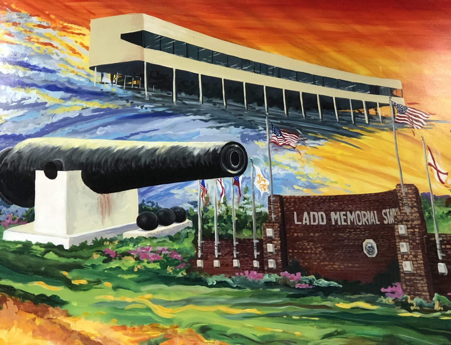 Painting of Ladd Stadium