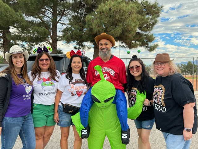 Pahrump Elementary Principals Celebrate Cowboys and Aliens for Fall Festival