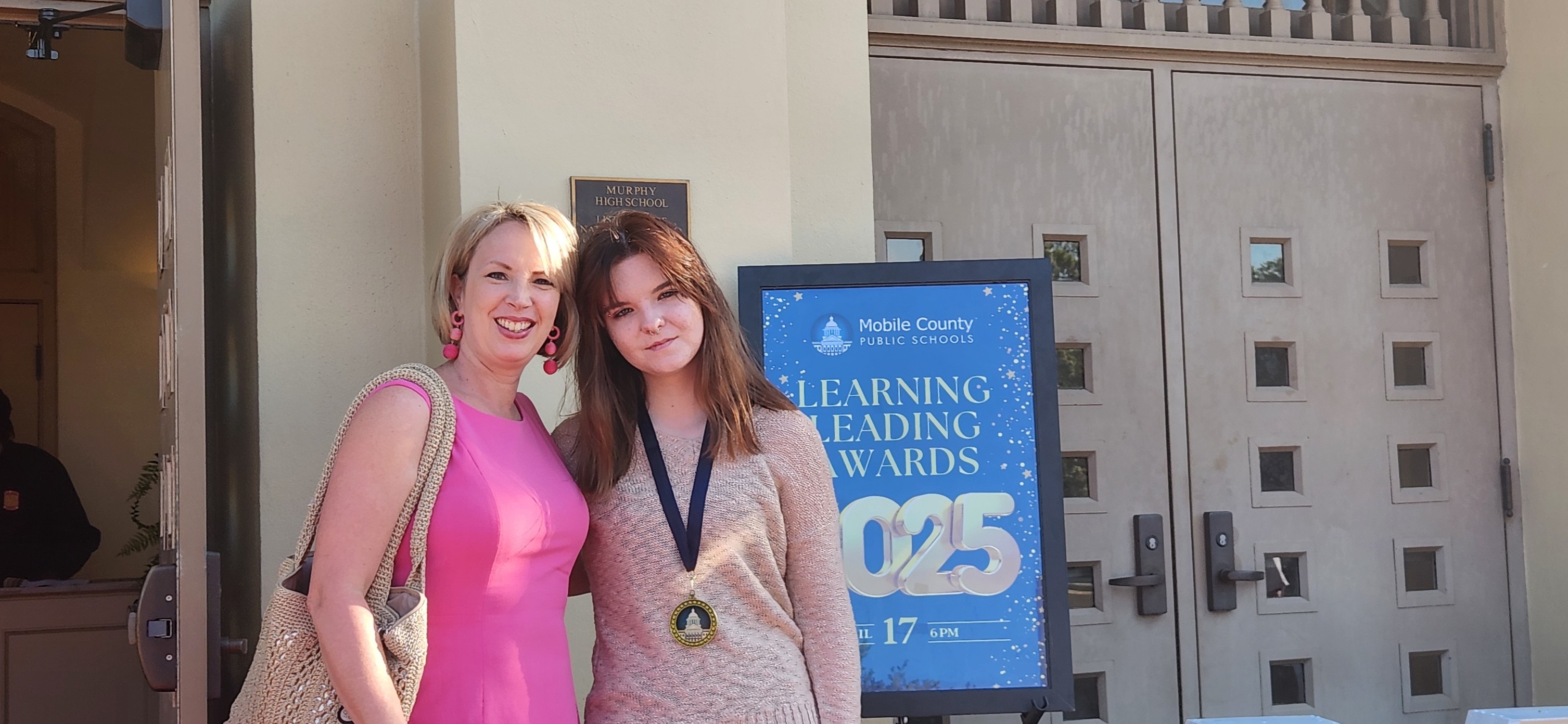 Principal Dr. Valerie Johnson with Learning Leading Award winner Rebekah Johnson