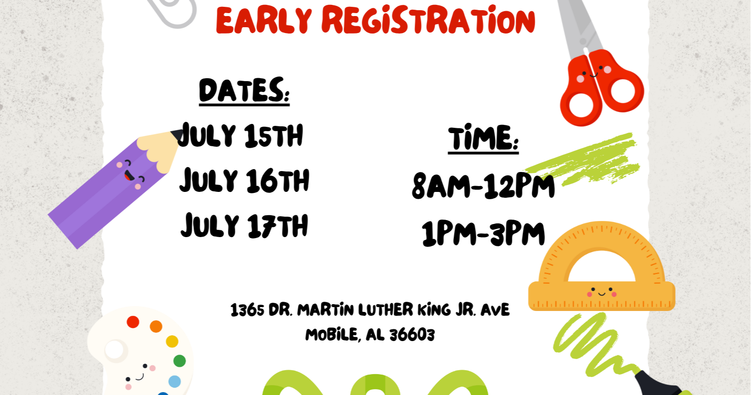 Registration Dates and Times