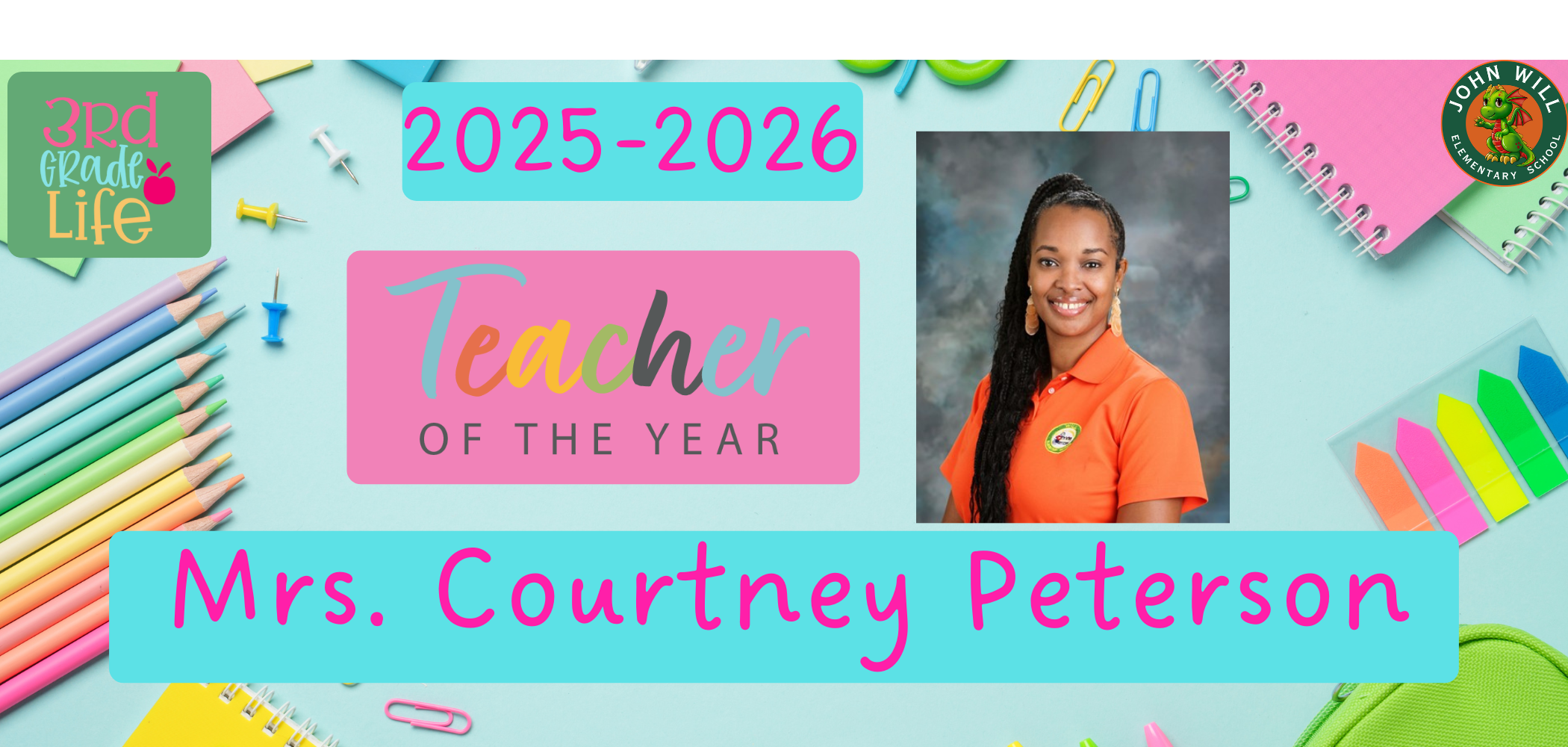 celebrating Mrs. Peterson Teacher of the Year 2025-2026