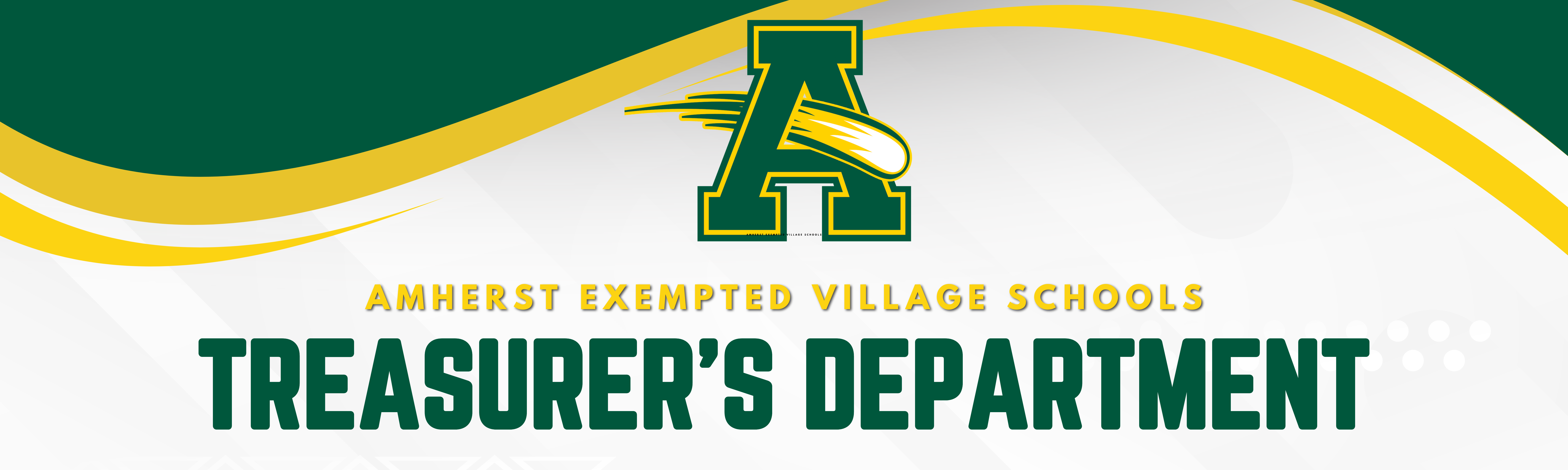Treasurer's Office Banner - Green and Gold with Amherst Logo