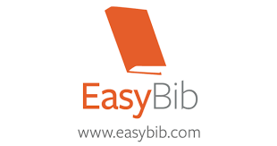 EasyBib.com logo featuring orange and white text, representing a citation and bibliography tool for students and researchers.