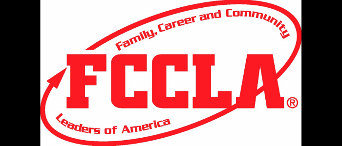 FCCLA logo featuring bold red and white letters, symbolizing leadership and personal growth in family and consumer sciences.