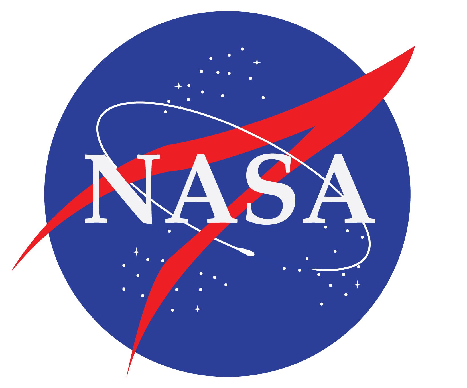 NASA logo featuring a blue circle with white stars and a red swoosh, symbolizing space exploration and innovation.