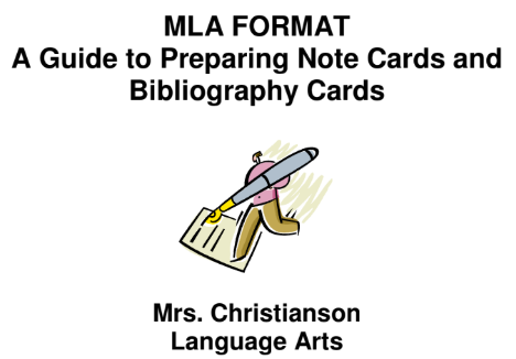MLA Note Cards