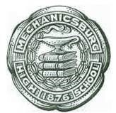 Mechanicsburg High School logo featuring a stylized design with school colors and the name prominently displayed.