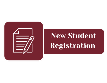 paper and pencil new student registration logo