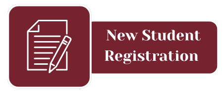 paper and pencil new student registration logo