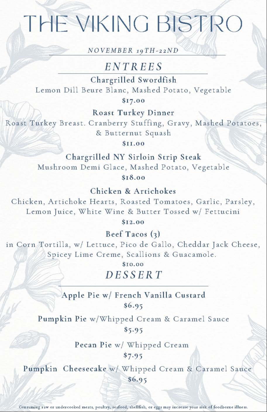 viking bistro menu 2Nov19-22, 2024