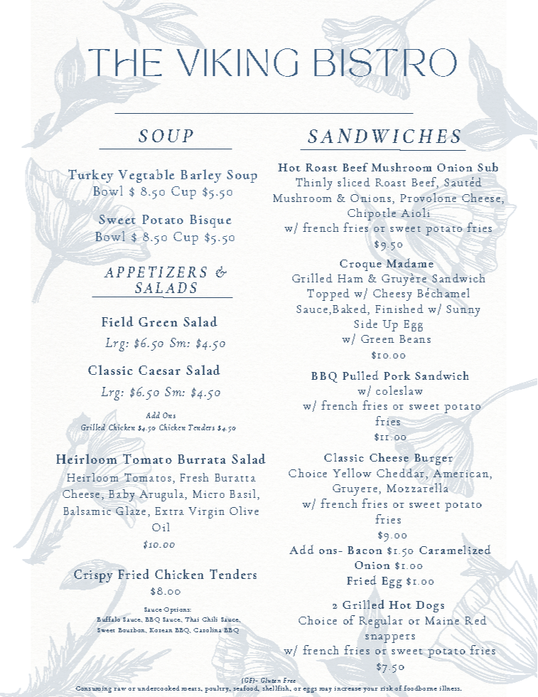 Viking Bistro menu 4/30/25-5/2/25 - 1