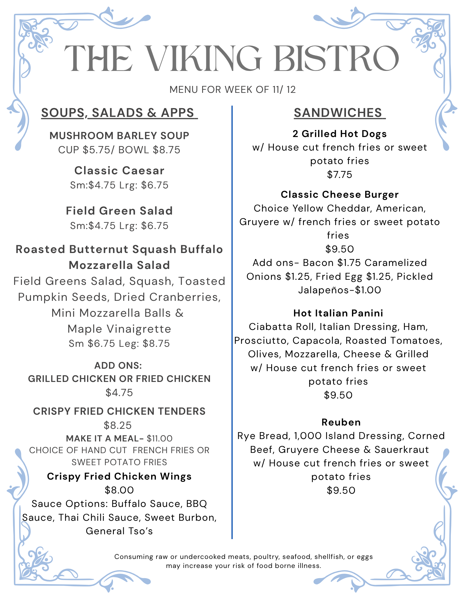 viking bistro menu 1 Nov12-Nov14,2025