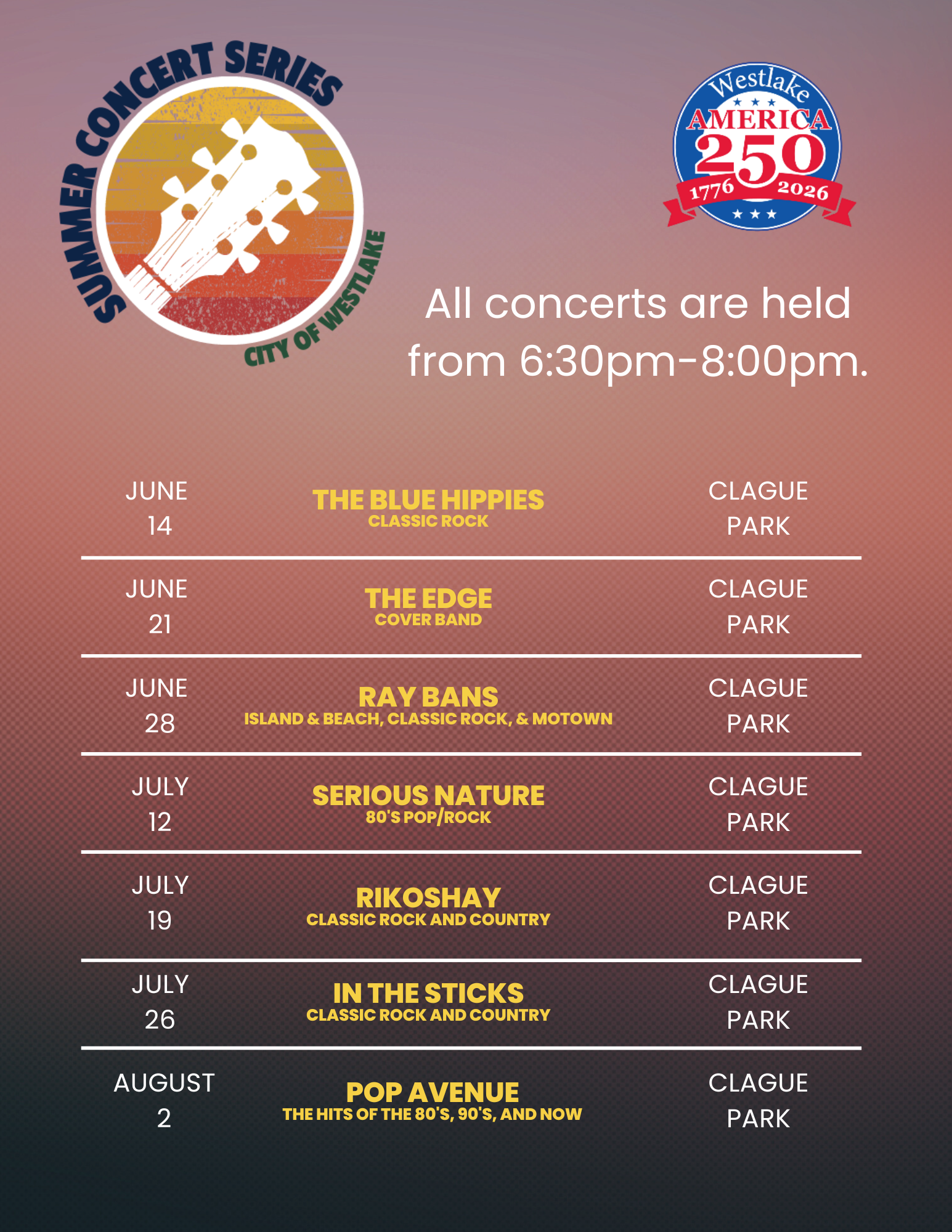 concert schedule
