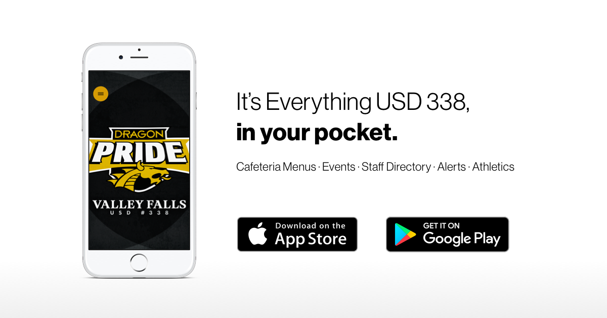 valley falls usd. it's everything usd 338, in your pocket. facebook ad for app