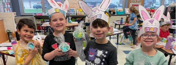 Blasdell kids dressed as Peeps