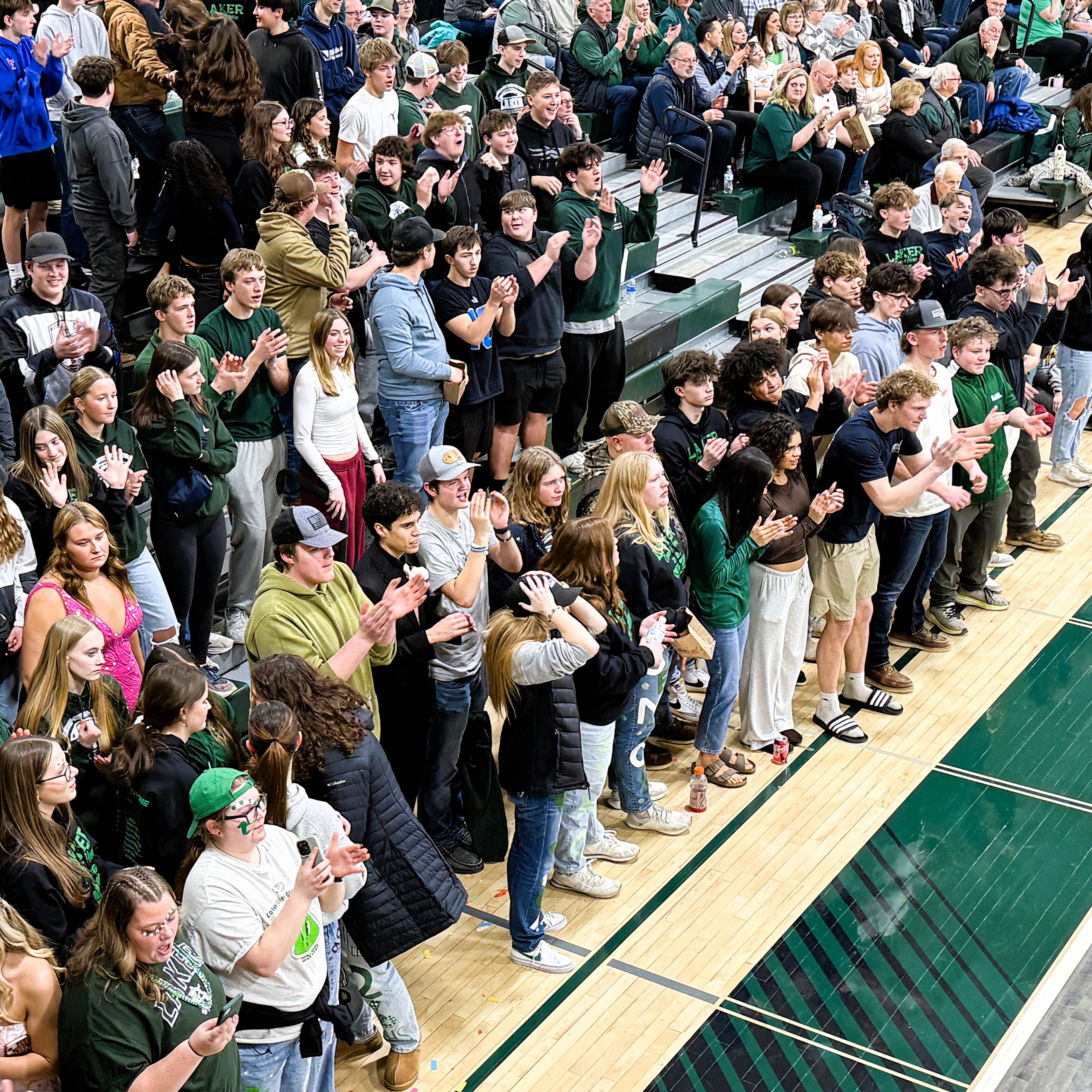 students at coming home game