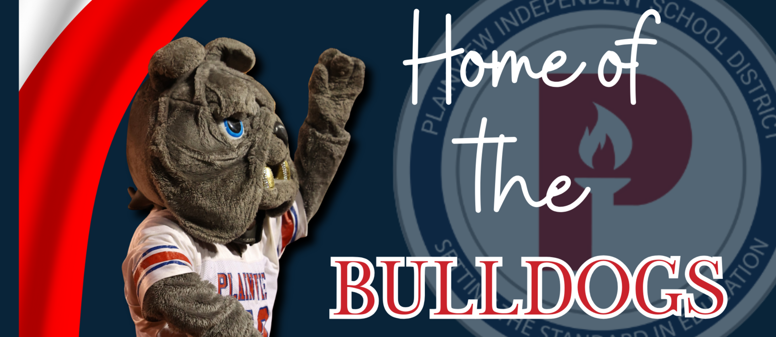 Home of the bulldogs, bulldog mascot 