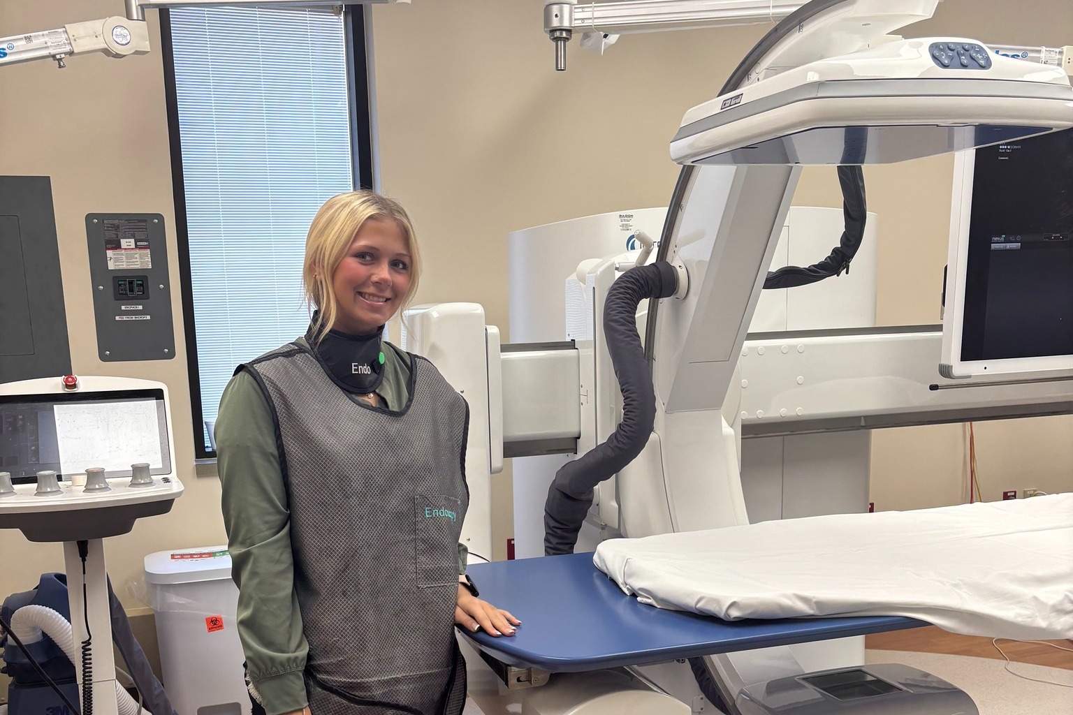carver career student in a medical room.