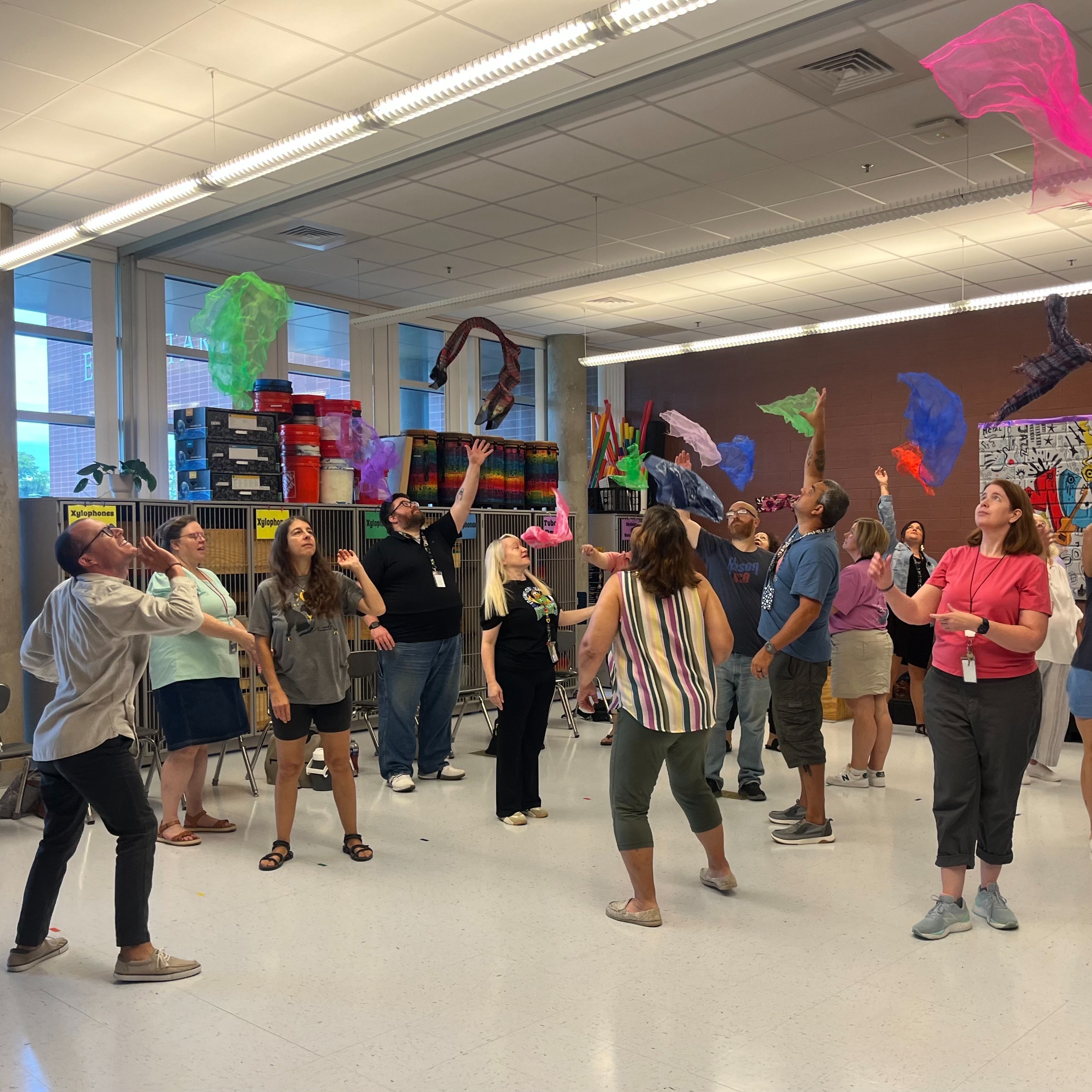 kcs music teachers during a pd session with the wv state teacher of the year.