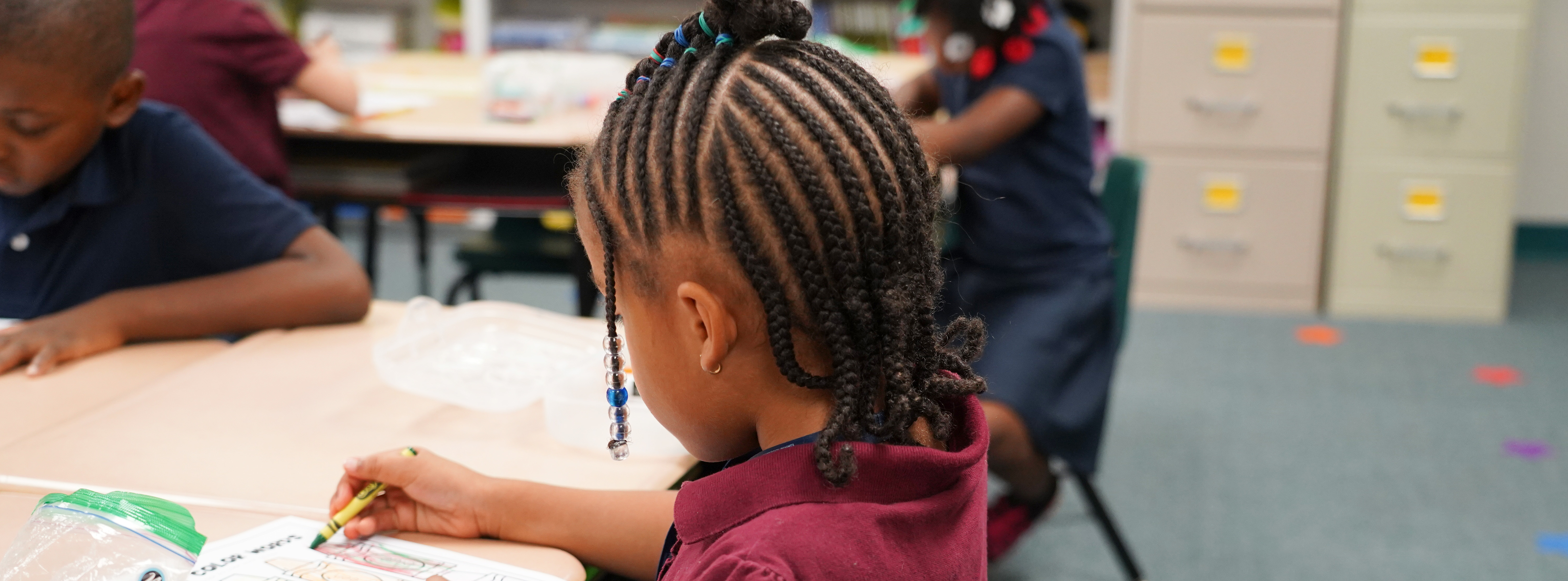 students learning