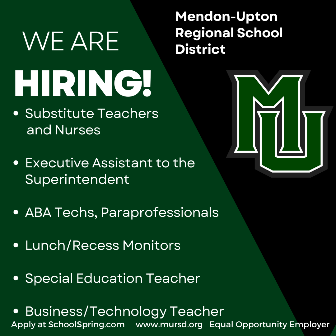 Job Openings at MURSD  Mendon-Upton Regional School District