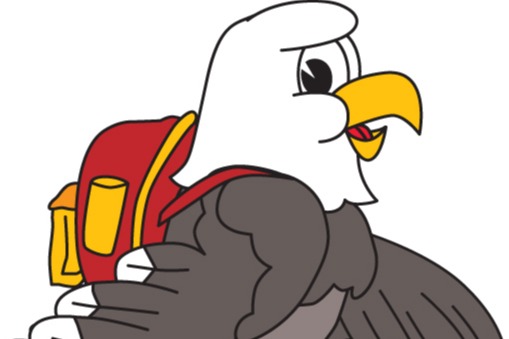 Eagle with backpack
