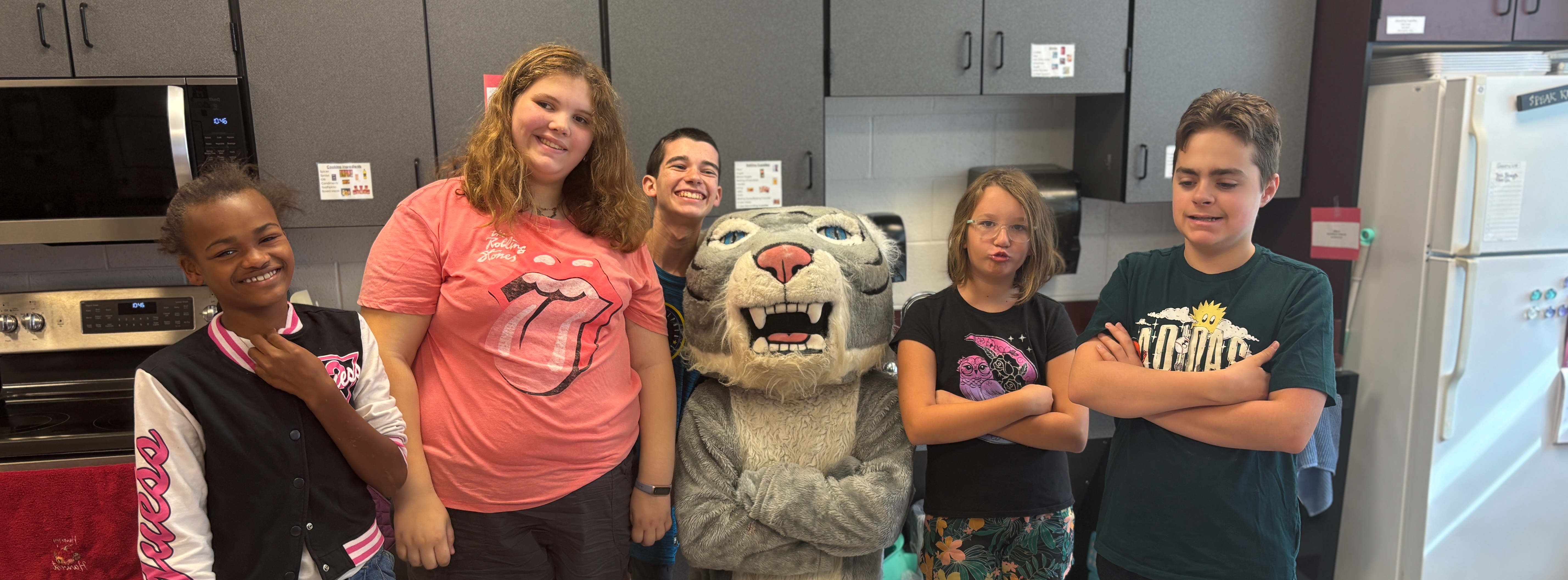 Wildcat and students