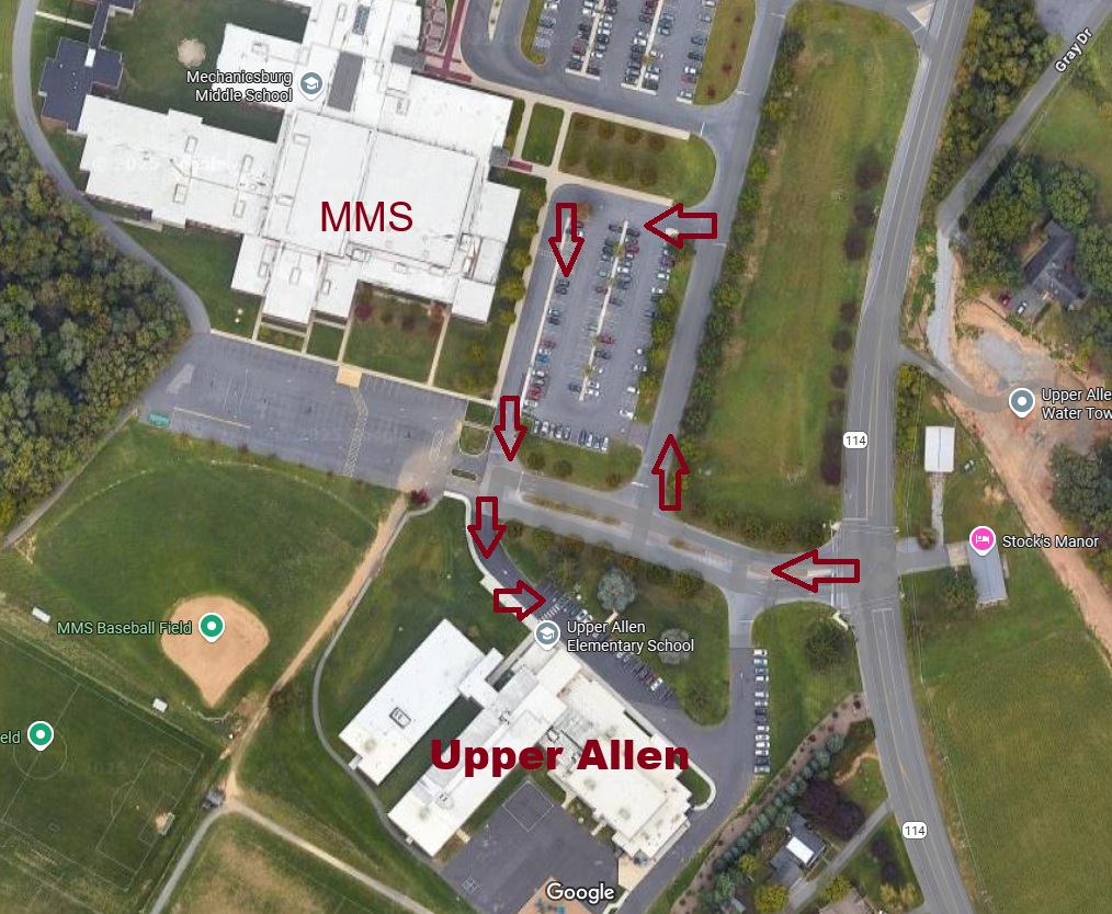 map of UA arrival and dismissal