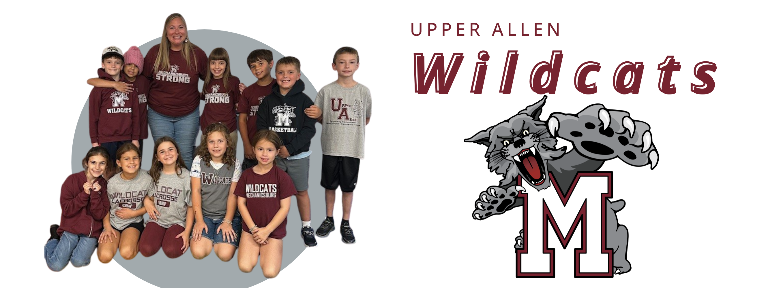image of 3rd grade class in spirit wear, text saying upper allen wildcats