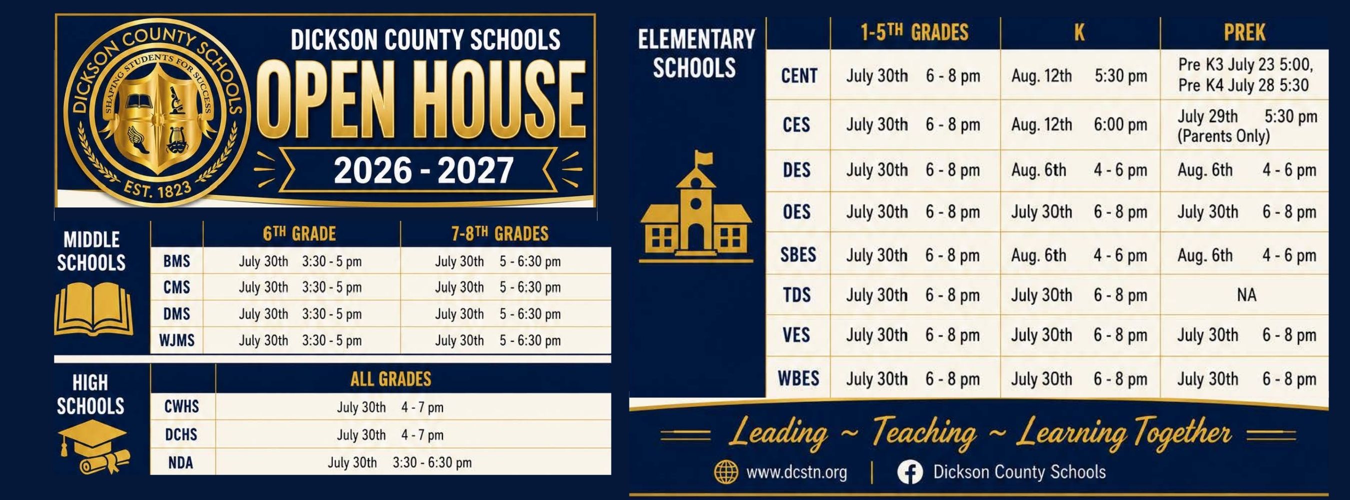 DCS Open Houses