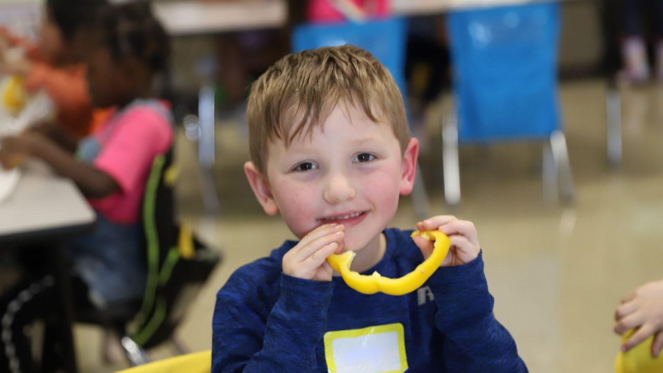 Fresh Fruit and Vegetables in Kindergarten
