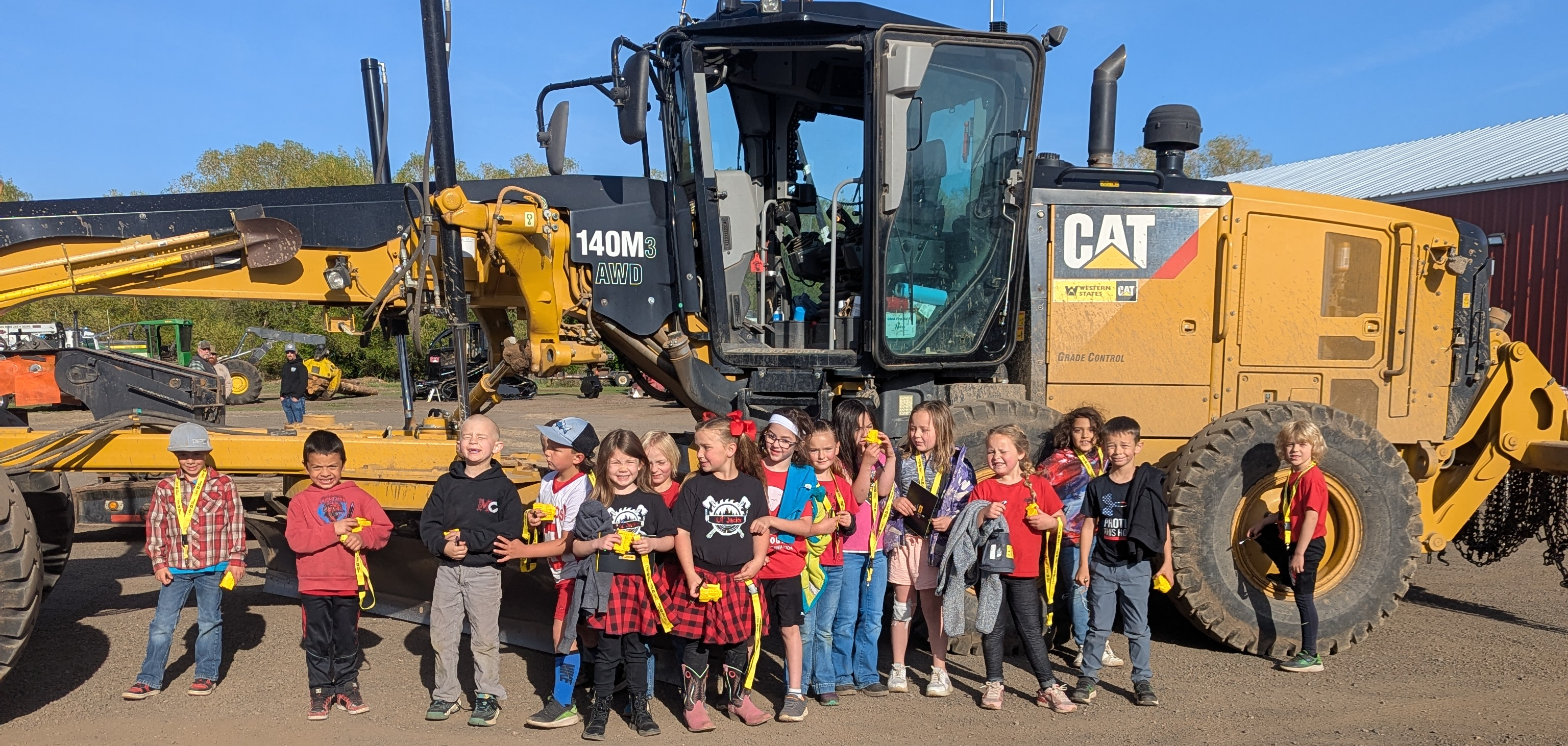 Heavy equipment and students