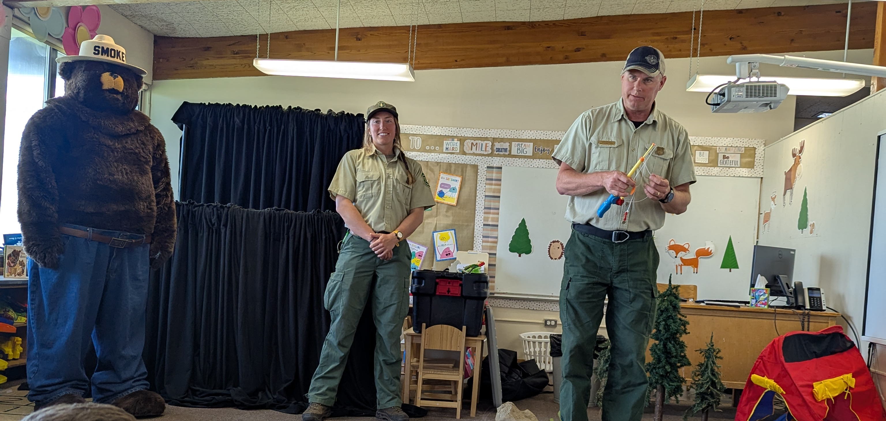 Smokey teaching fire safety
