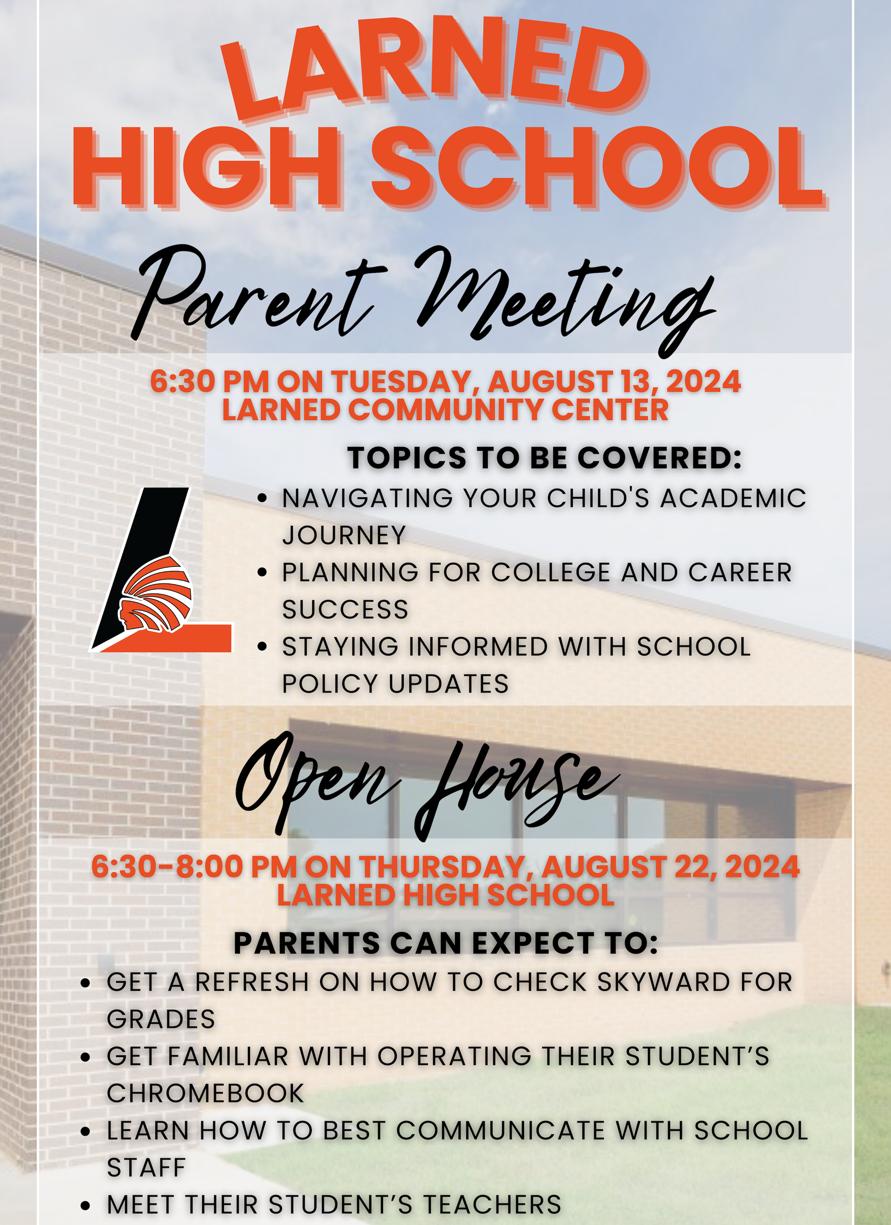 LHS Parent Mtg. and Open House info