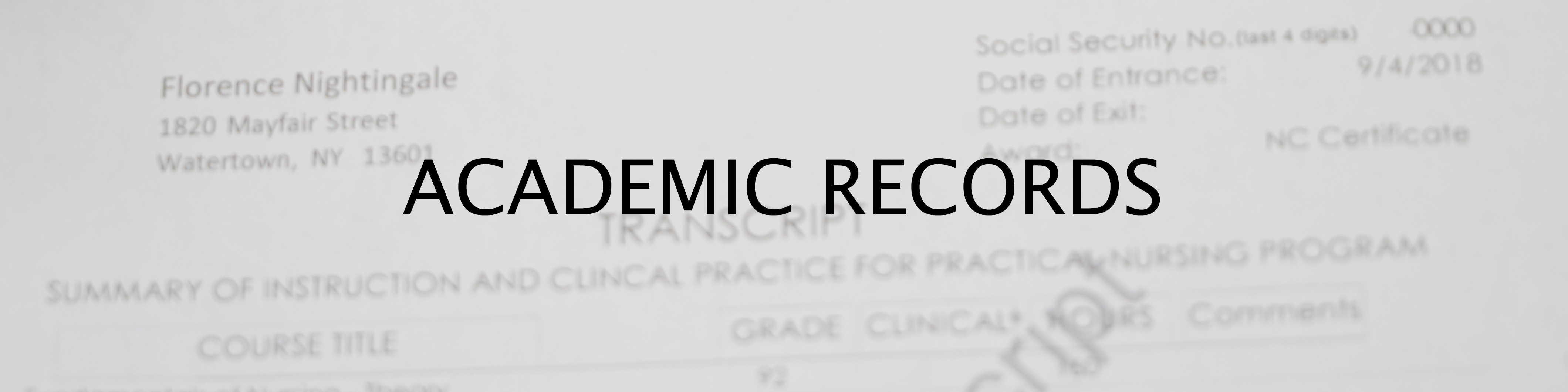 Academic Records header