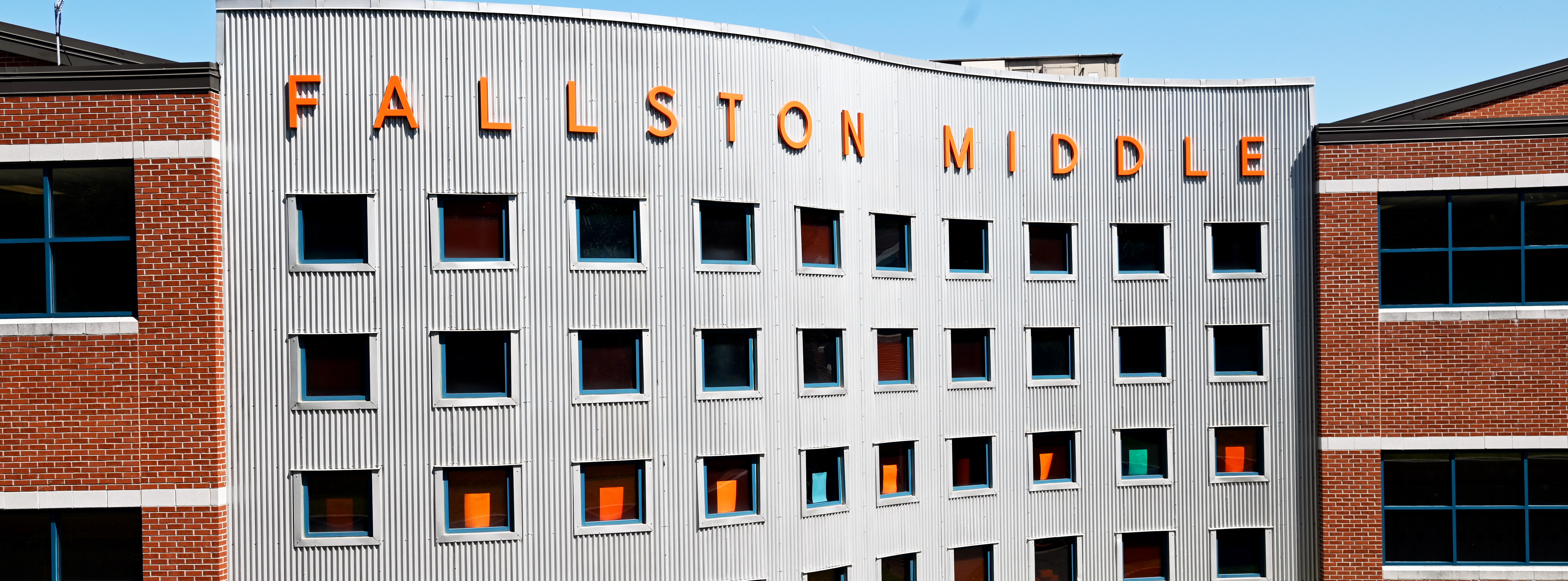 Side of Fallston Middle School as seen from Route 152