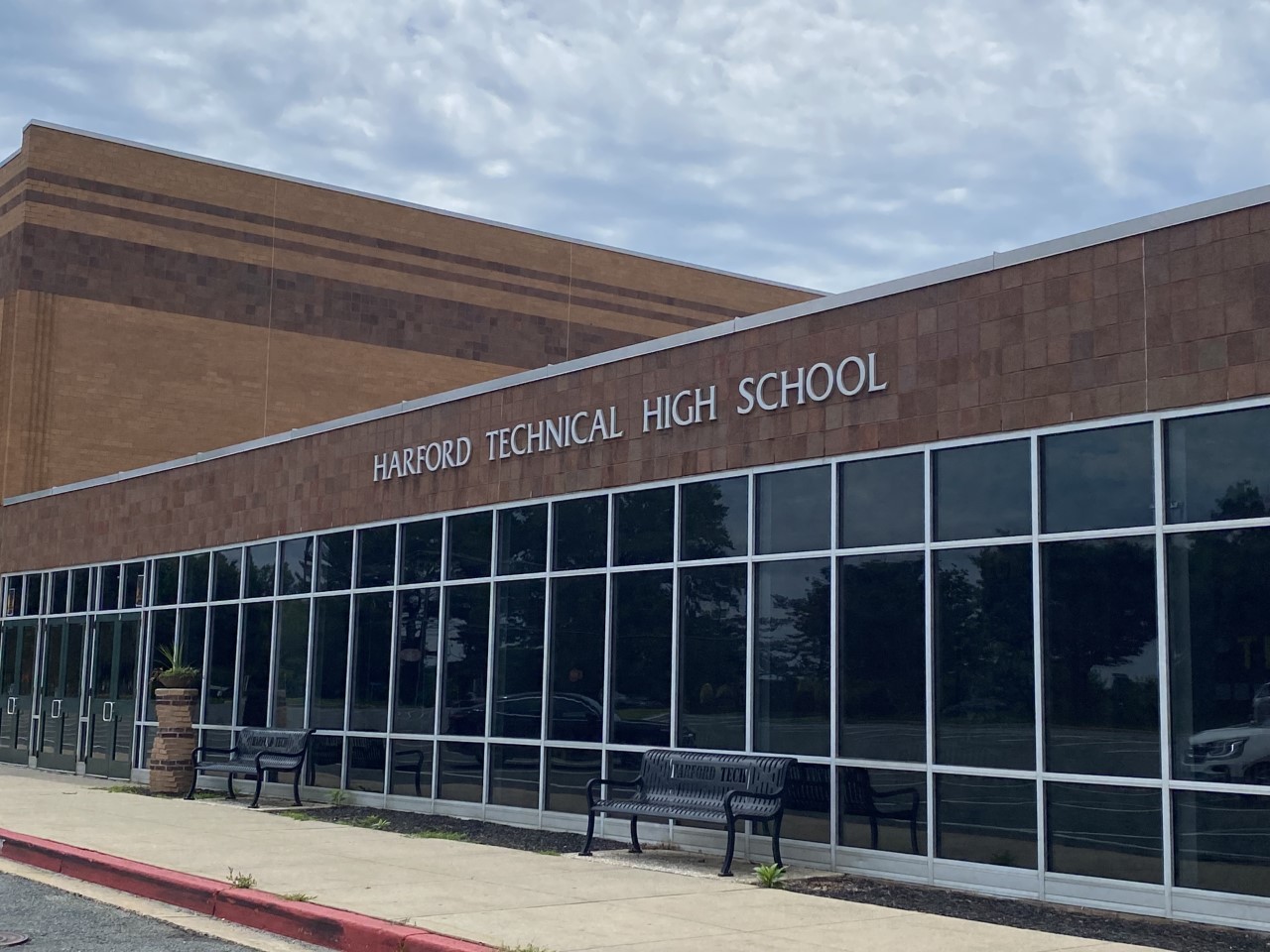 Picture of the front of Harford Technical High School