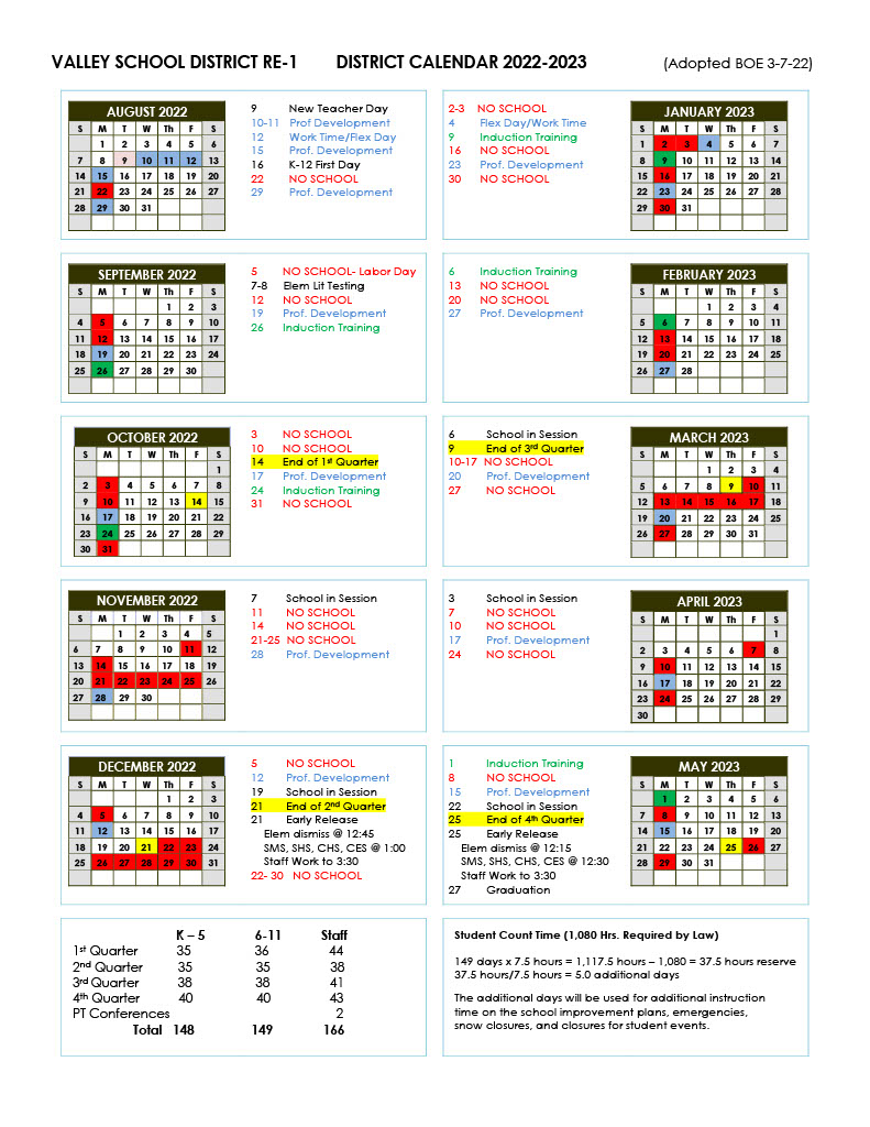 2022-2023 District Calendar 