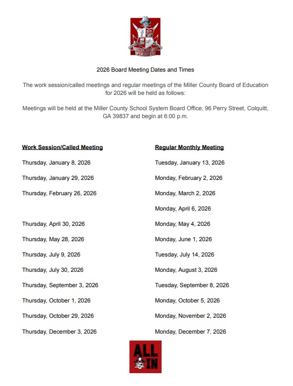 Board Meeting Dates and Times