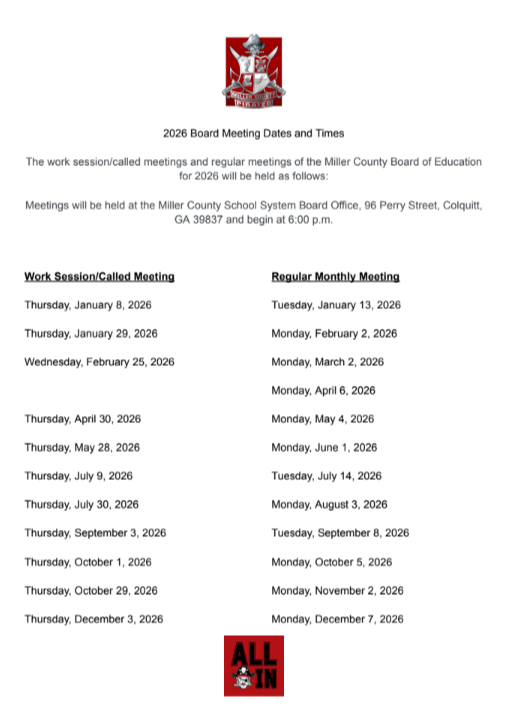Board Meeting Dates and Times