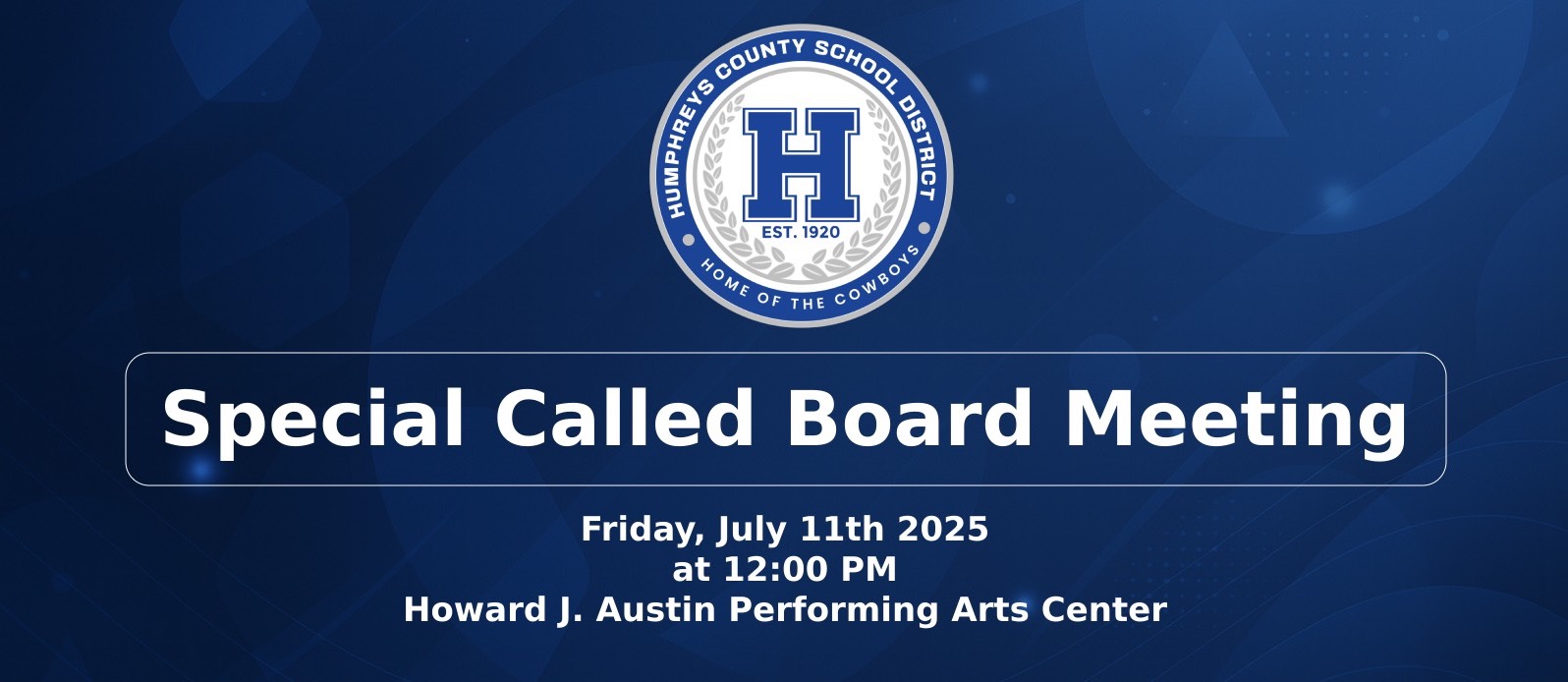 Special Called Board Meeting