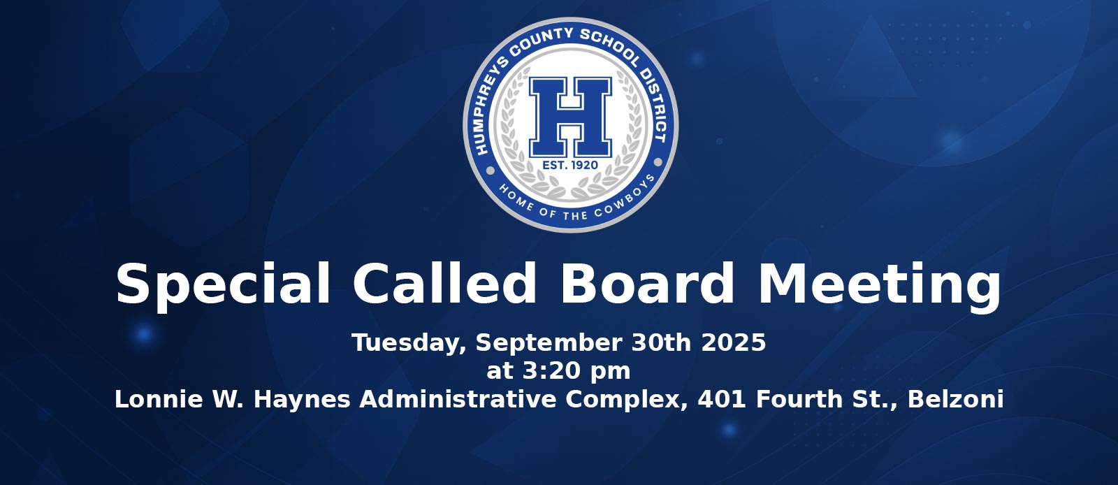 Special Called Board Meeting