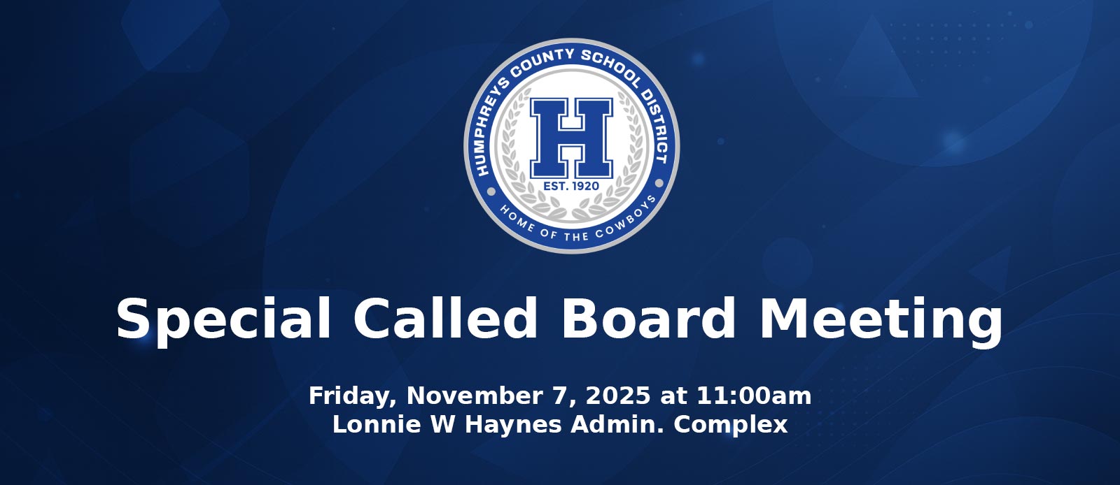 Special Called Board Meeting