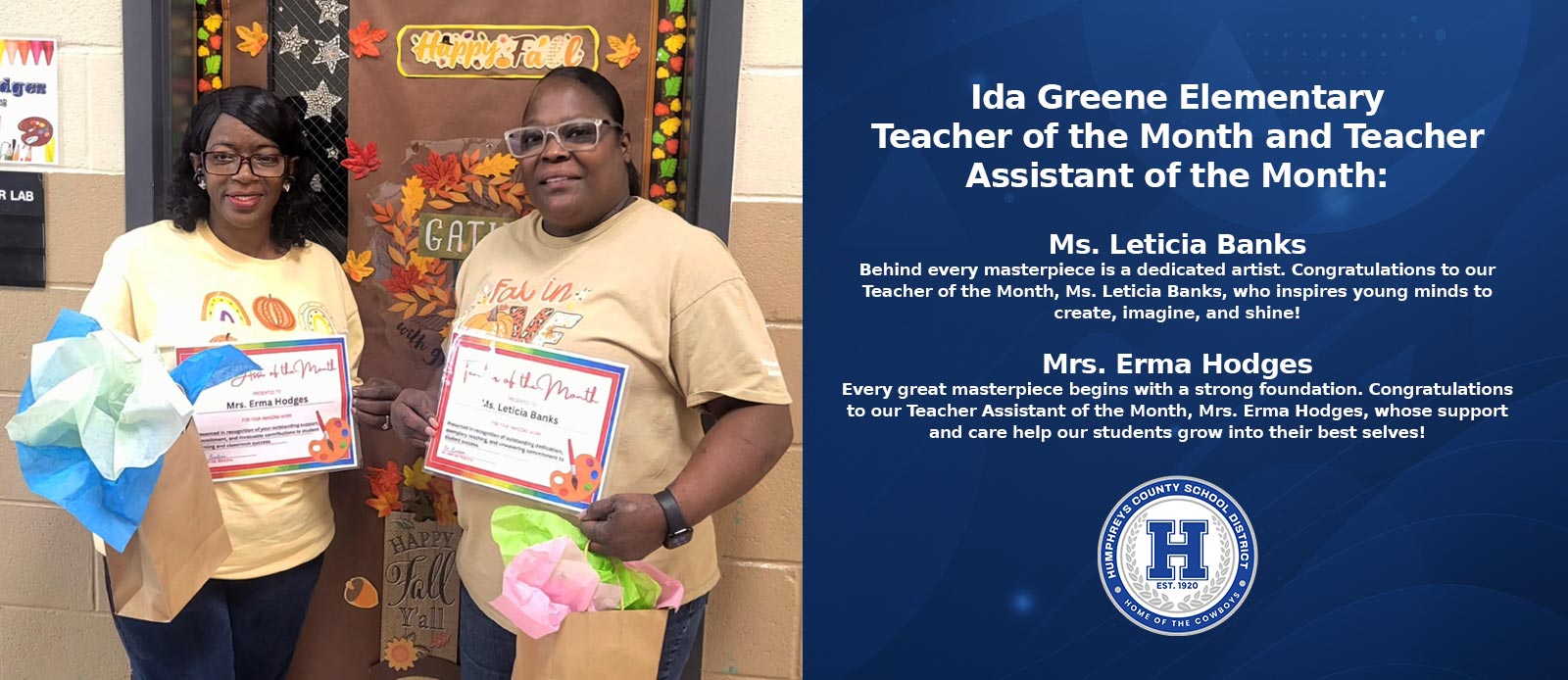 Teacher and Teacher Assistant of the Month